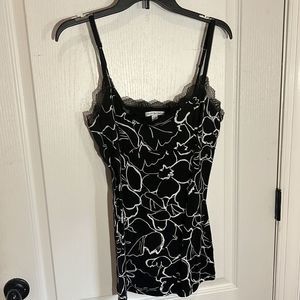 American Eagle Outfitters Floral Black and White Cami